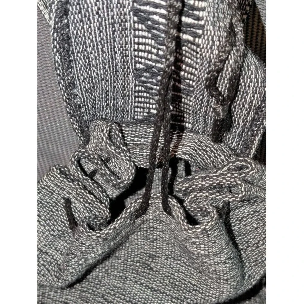 Pinzon Black White Mexican Artesanal Woven Backpack Boho Hippie Festival‎ Bag